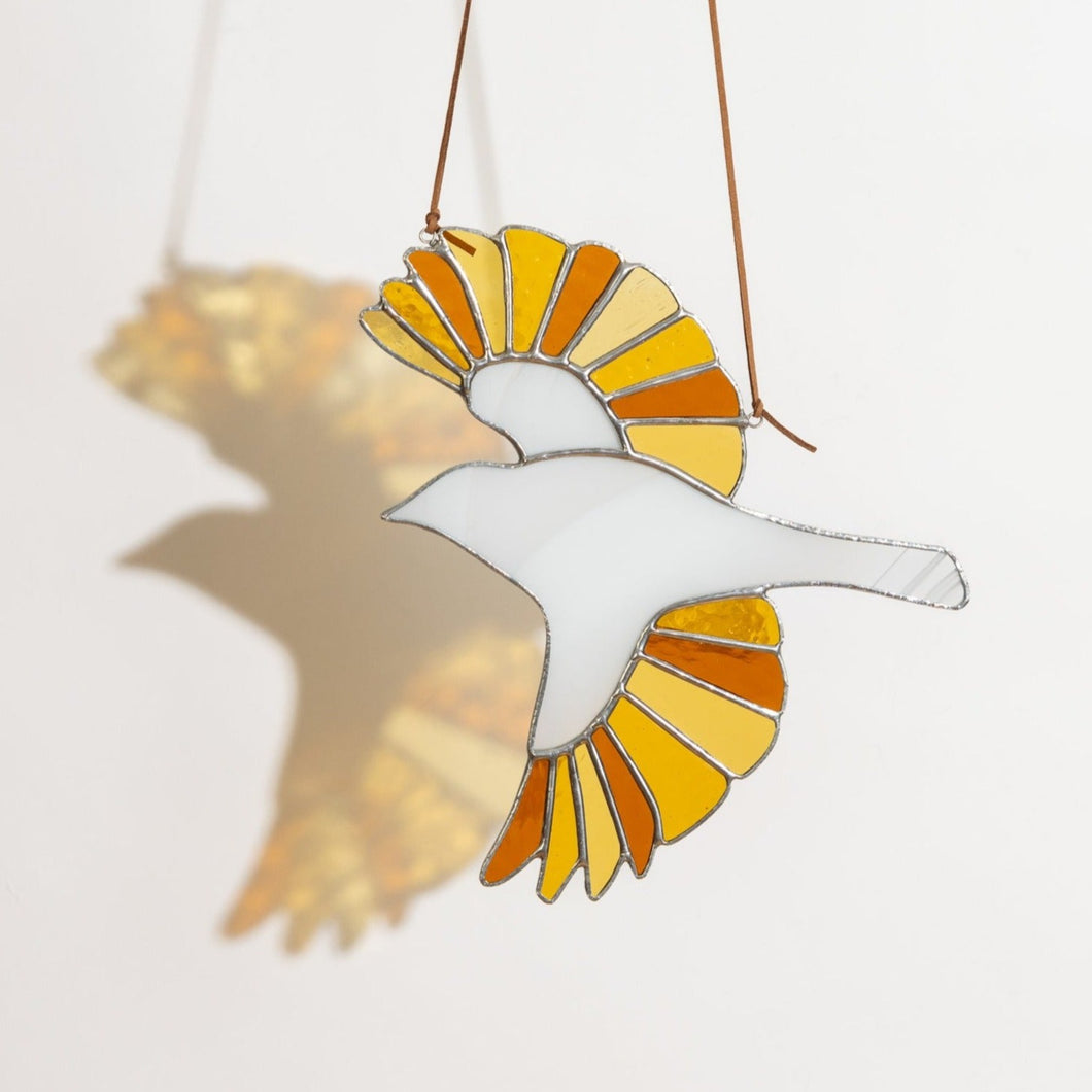 Stained Glass Free Bird Suncatcher - Gold