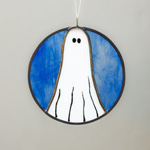 Load image into Gallery viewer, Stained Glass Ghost Suncatcher - Cobalt
