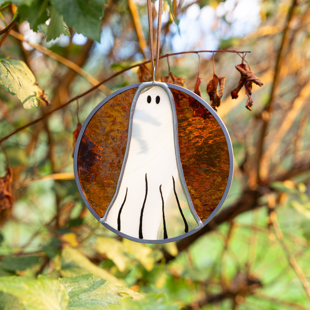 Stained Glass Ghost Suncatcher - Amber #1