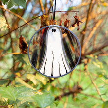 Load image into Gallery viewer, Stained Glass Ghost Suncatcher - October
