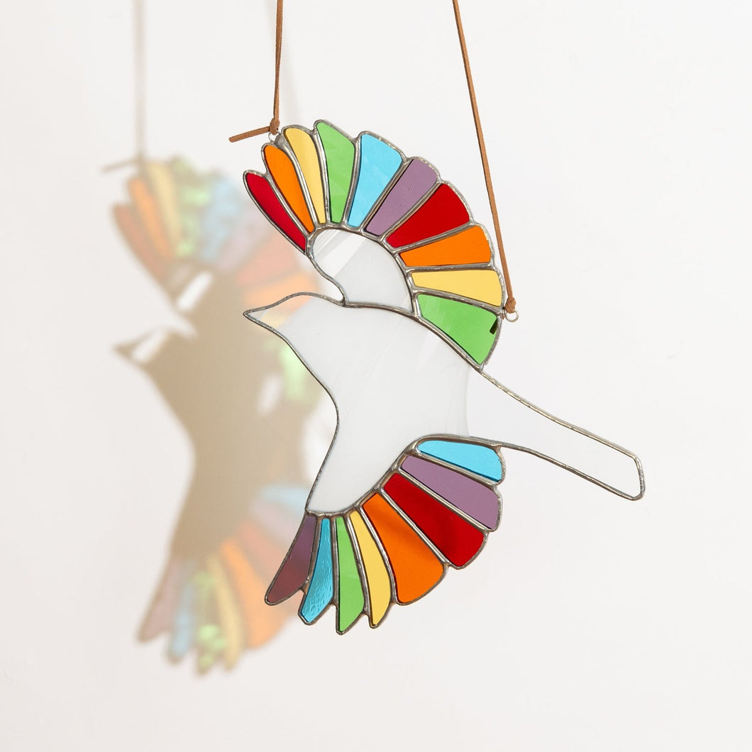 Stained Glass Free Bird Suncatcher - Rainbow
