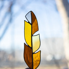 Load image into Gallery viewer, Stained Glass Feather Suncatcher - medium #4
