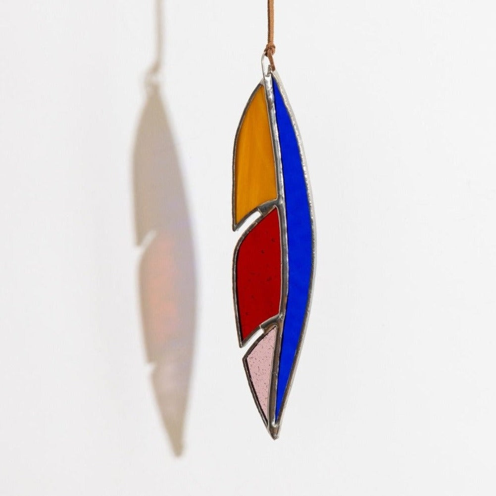 Stained Glass Feather Suncatcher - small #2