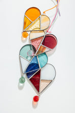 Load image into Gallery viewer, Stained Glass Heart Suncatcher - Purple + Red
