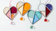 Load image into Gallery viewer, Stained Glass Heart Suncatcher - Green + Blue
