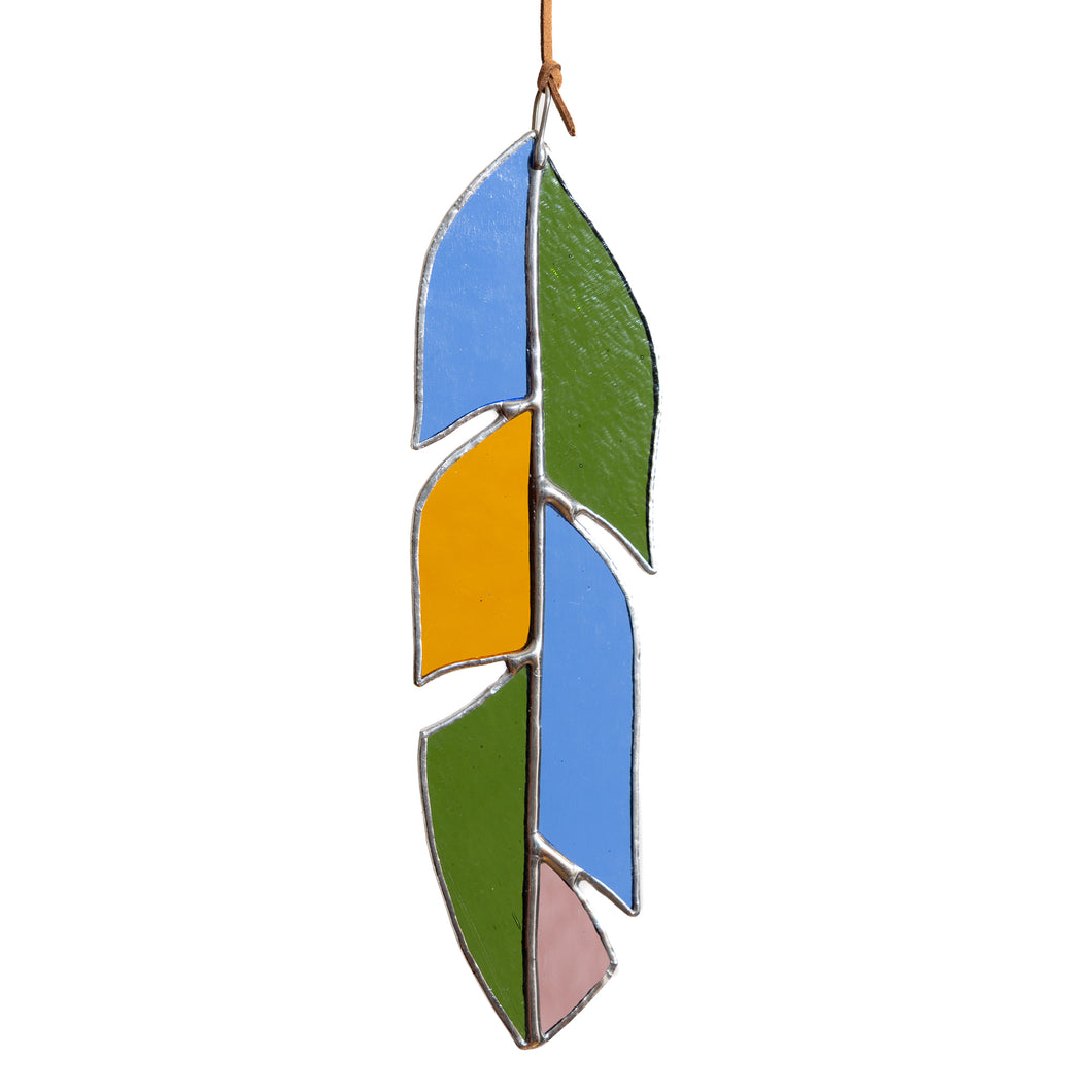 Stained Glass 8 inch Feather #4
