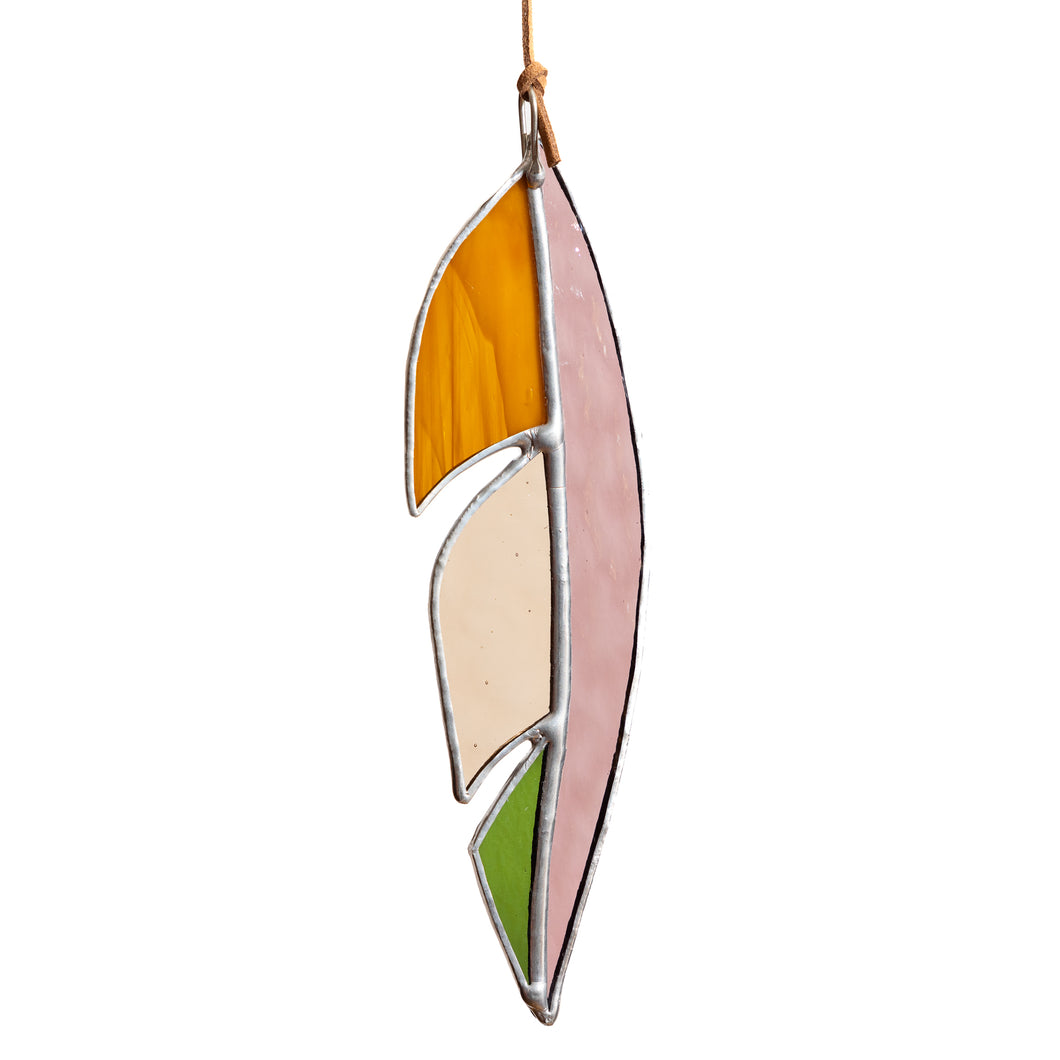Stained Glass 6 inch Feather #4