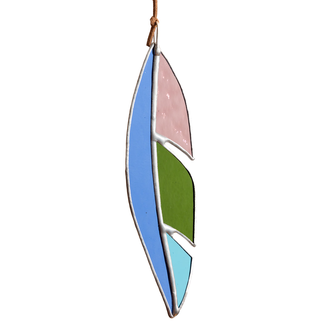 Stained Glass 6 inch Feather #6
