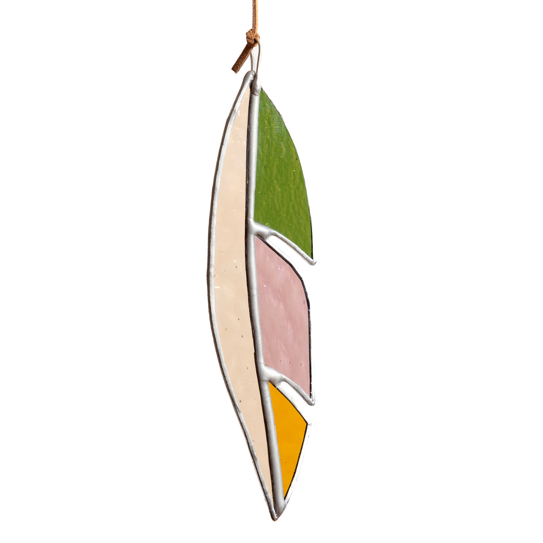 Stained Glass 6 inch Feather #7