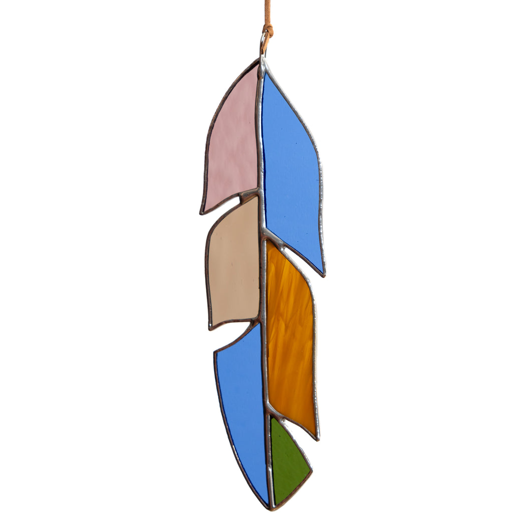 Stained Glass 8 inch Feather #1