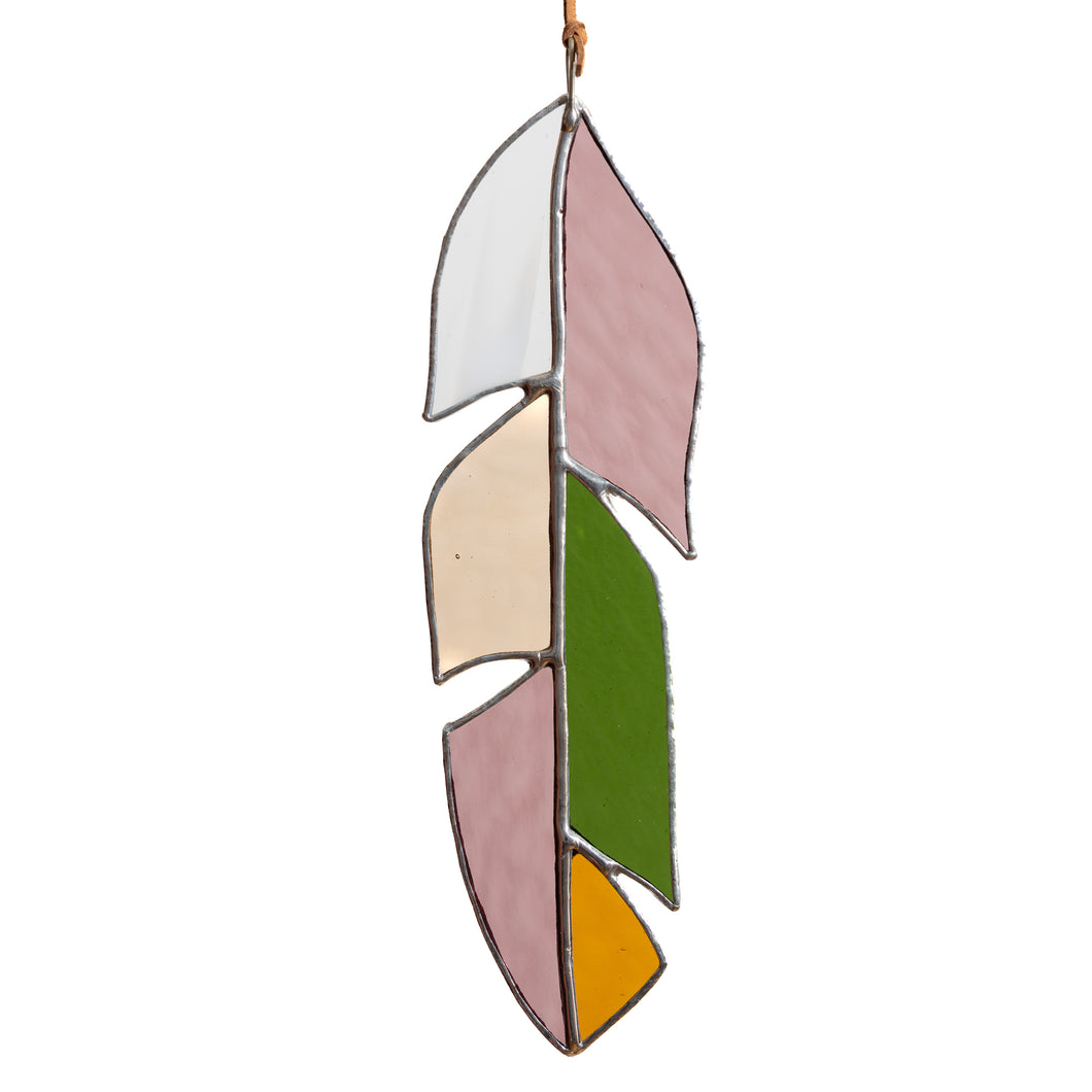 Stained Glass 8 inch Feather #3